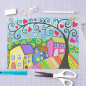 Voisinage des Coeurs d'Amour ! Papier Mousseline (Artisanat)