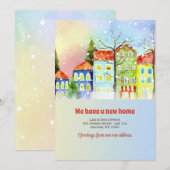 Voisinage neigeux Faire-part en mouvement (Devant / Derrière)