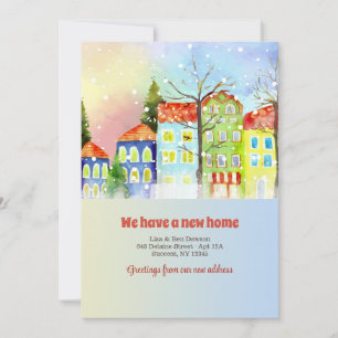 Voisinage neigeux Faire-part en mouvement