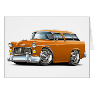 Voiture 1955 d'orange de nomade de Chevy