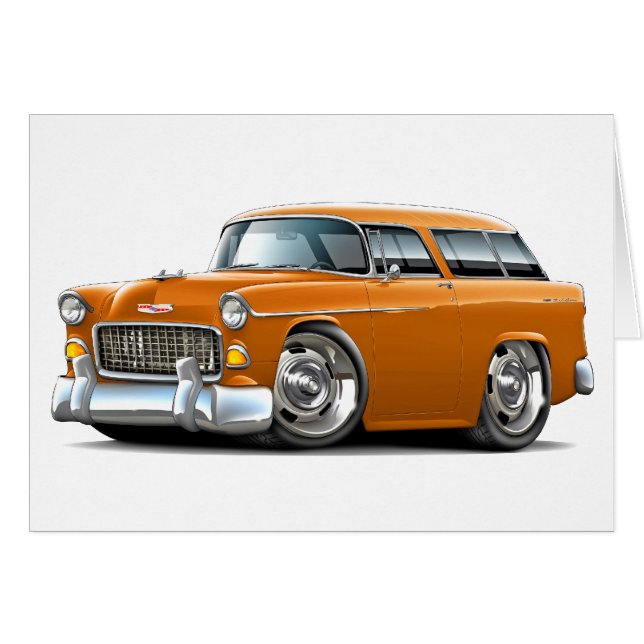 Voiture 1955 d'orange de nomade de Chevy (Devant horizontal)