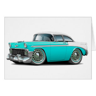 Voiture 1956 Turquoise-Blanche de Chevy Belair