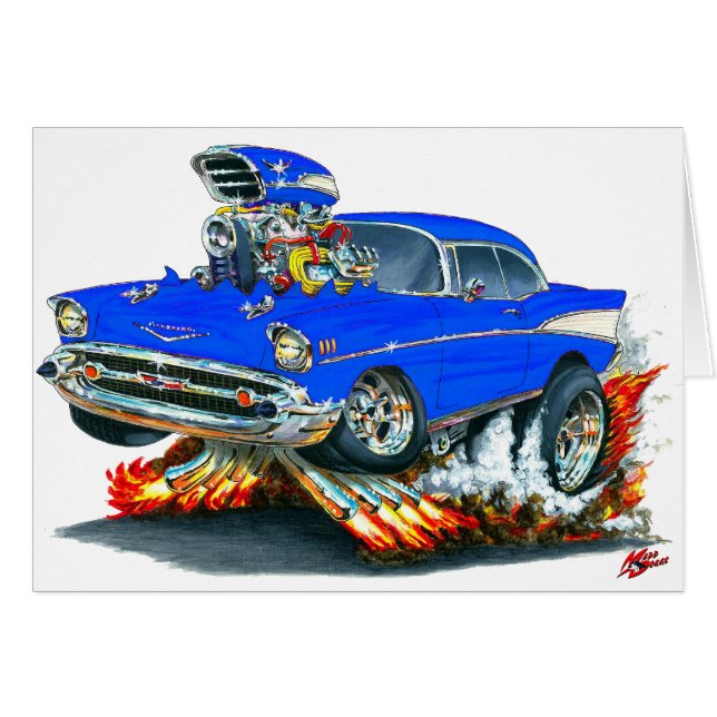 Voiture 1957 de bleu de Chevy Belair (Devant horizontal)