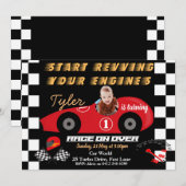 Voiture 1er Anniversaire Invitation Boys (Devant / Derrière)