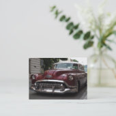 Voiture ancienne - carte de visite (Debout devant)