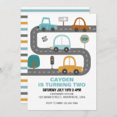 Voiture Anniversaire Invitation (Devant / Derrière)