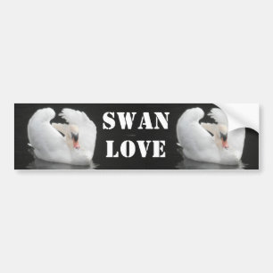Voiture Autocollant Cygne Nageant, Amour de Cygne