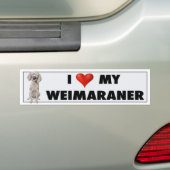 Voiture Autocollant d'amour de Weimaraner (En voiture)