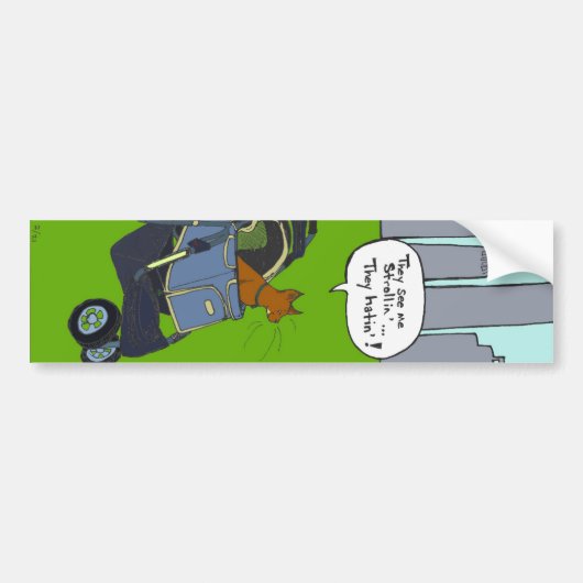 Voiture Autocollant de bande dessinée de Strollercat (Devant)
