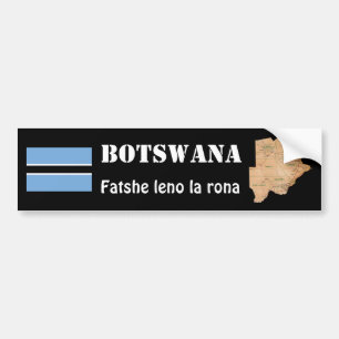 Voiture Autocollant de Botswana Drapeau + Carte
