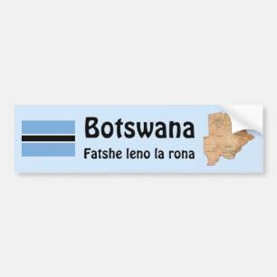 Voiture Autocollant de Botswana Drapeau + Carte