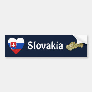 Voiture Autocollant de choc de coeur de drapeau de Slovaqu