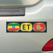 Voiture Autocollant de code de carte de drapeau éthiopien (En voiture)