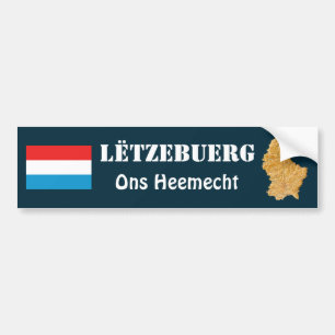 Voiture Autocollant de drapeau + carte du Luxembourg