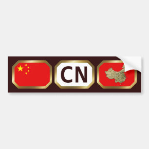 Voiture Autocollant de drapeau de carte de Chine