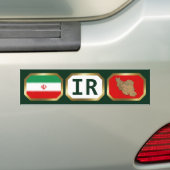 Voiture Autocollant de drapeau de carte de code d'Iran (En voiture)