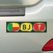 Voiture Autocollant de drapeau de carte de code du Bénin (En voiture)