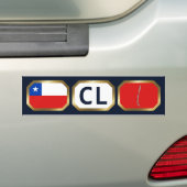 Voiture Autocollant de drapeau de carte de code du Chili (En voiture)