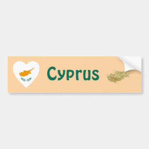 Voiture Autocollant de drapeau de Chypre en forme de cœur