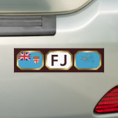 Voiture Autocollant de drapeau de Fidji carte code (En voiture)
