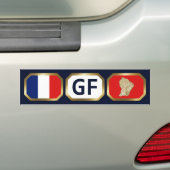 Voiture Autocollant de drapeau de Guyane avec carte et cod (En voiture)