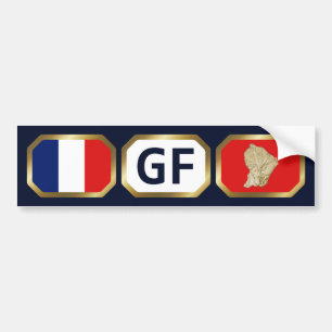 Voiture Autocollant de drapeau de Guyane avec carte et cod