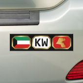 Voiture Autocollant de drapeau de Koweït carte code (En voiture)