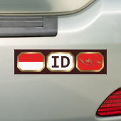 Voiture Autocollant de drapeau de l'Indonésie carte code (En voiture)