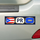 Voiture Autocollant de drapeau de Porto Rico Code de la ca (En voiture)