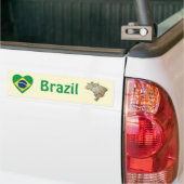 Voiture Autocollant de drapeau du Brésil en forme de cœur (Sur camion)