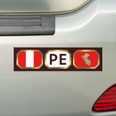Voiture Autocollant de drapeau du Pérou Code Carte (En voiture)