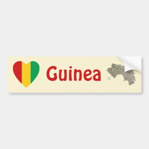 Voiture Autocollant de drapeau en forme de coeur de Guinée
