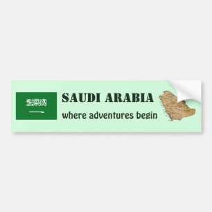 Voiture Autocollant de drapeau et de carte d'Arabie saoudi