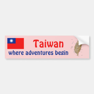 Voiture Autocollant de drapeau et de carte de Taïwan