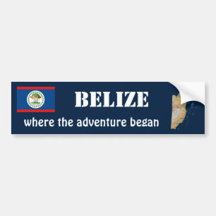 Voiture Autocollant de drapeau et de carte du Belize