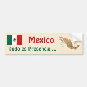Voiture Autocollant de drapeau et de carte du Mexique