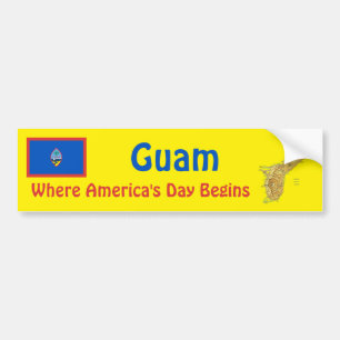 Voiture Autocollant de Guam Drapeau + Carte
