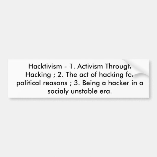 Voiture Autocollant de Hacktivism (Devant)