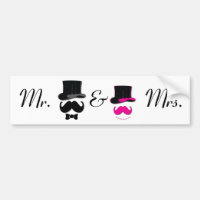 Autocollant de M. et de Mme Mustache