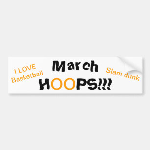 Voiture Autocollant de mars HOOPS Basketball