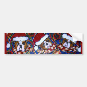 Voiture Autocollant de Noël mignon Bouledogue
