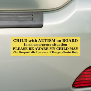 Voiture Autocollant de pare-chocs Autism Safety