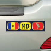 Voiture Autocollant de pare-chocs avec le drapeau et la ca (En voiture)