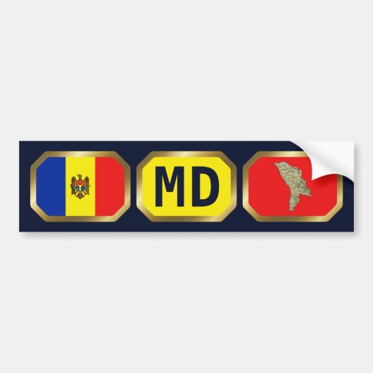 Voiture Autocollant de pare-chocs avec le drapeau et la ca (Devant)