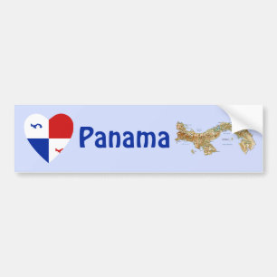 Voiture Autocollant de pare-chocs Bannière Panama Cœur + C