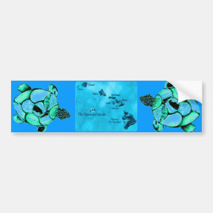 Voiture Autocollant de pare-chocs Blue Hawaiian Honu Turtl