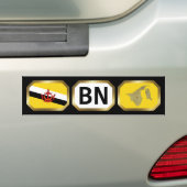 Voiture Autocollant de pare-chocs Drapeau Carte Code Brune (En voiture)
