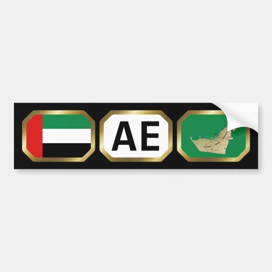 Voiture Autocollant de pare-chocs Drapeau Carte Code EAU (Devant)