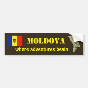 Voiture Autocollant de pare-chocs Drapeau + Carte de la Mo