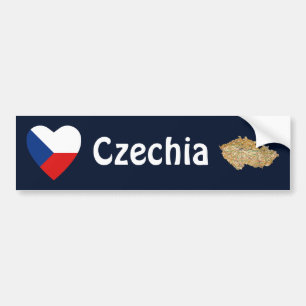 Voiture Autocollant de pare-chocs Drapeau Cœur + Carte de